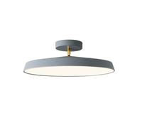 QHQQXN Chandelier Nordic Style Round Home Lighting Rotatable Lamp Body Semi Flush Mount Ceiling Light Fixture Cold/Warm/Neutral Light.(Grey,M)