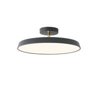 QHQQXN Chandelier Nordic Style Round Home Lighting Rotatable Lamp Body Semi Flush Mount Ceiling Light Fixture Cold/Warm/Neutral Light.(Grey,M)