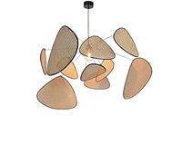 QHQQXN Chandelier Pendant Lights Living Room Studio Kitchen Wood Lamp Shades s Creative Leaf Grid Rural Hand Made Lamp (Lampshade Color : Silver)