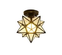 QHQQXN Chandelier Retro Style Ceiling Lamp Pentagram Shape Semi Flush Mount Ceiling Light Triangular PVC Highly Transparent Lamp Shade.(Dark)
