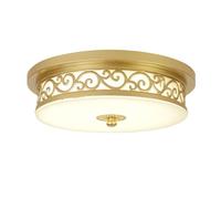 QHQQXN Chandelier Retro Style Indoor LED Warm Light 3000K Ceiling Lamp High Light Transmission Glass Lampshade Anti-Rust Iron Lamp Body.(Gold,S)