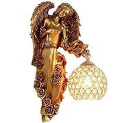 QHQQXN Chandelier Romantic Girly Wall Light Angel Antique Spherical Sconce Wall Lamp with Crystal Shade Vanity Mirror Light Fixture,Modern Decor