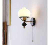 QHQQXN Chandelier Wall Mount Lamp White Glass Shade Vanity Wall Lamps Compatible with Bedroom Living Room Hallway,Modern Decor