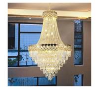 QHQQXN Chandeliers Crystal Ceiling Light For Villa Living Room Light Luxury Lift Lobby Hotel Lobby Duplex Staircase Fixtures Home Decor(3 Color Light,D60 H90Cm)