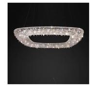 QHQQXN Chandeliers Crystal Ceiling Light Square Led K9 Hanging Lamps Ceiling Pendant Light Suspension Luminaire Lampen For Living Room(120Cm)