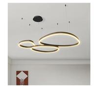 QHQQXN Circle Rings LED Pendant Chandeliers Home Lighting Ceiling Mounted Living Room Bedroom Hanging Lamps Black White Fixtures Chandelier(White 50cm) LWX