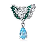 QHQQXN Colgante de Piedra Natal de Piedra Preciosa Verde de Plata de Ley 925 para Pulsera Europea
