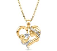 QHQQXN Collar de Plata de Ley para mamá y yo, Elegante y Hermoso Collar con Colgante en Forma de corazón con Abrazo de Madre e Hija, versátil, para Madres e Hijas