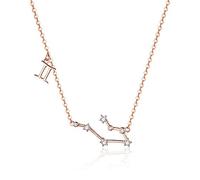 QHQQXN Collares con Colgante de Plata de Ley 925 para Mujer, Cristal, Tauro, Capricornio, Escorpio, Doce Constelaciones, joyería de Boda
