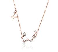 QHQQXN Collares con Colgante de Plata de Ley 925 para Mujer, Cristal, Tauro, Capricornio, Escorpio, Doce Constelaciones, joyería de Boda