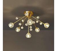 QHQQXN Crystal Flush Mount Ceiling Light Fixtures, Modern Gold Sputnik Chandelier, Close to Lighting,Chandelier