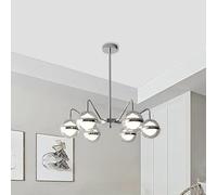 QHQQXN Decoration Modern City for Living Room Bedroom Kitchen Dining Table Led Chandelier Silvery Chrome Branch Ceiling Lamp