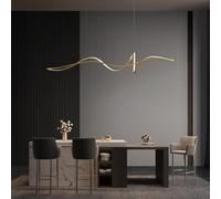 QHQQXN Dimmable LED Pendant Light with Remote Control Modern Linear Chandelier for Dining Room & Living Room Adjustable Brightness Stylish Pendant Lamp for Home Decor LWX