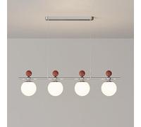 QHQQXN Dining Room Chandelier Modern 4-Lights Globe Mid Century Glass Ball Pendant Light Fixture Chrome E27 Ceiling,Chandelier