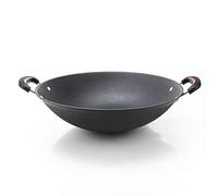 QHQQXN Easy to Clean Pan Cast Iron Pan Big Pot Round Bottom Wok Uncoated Non Stick Double Ear Fryin Pan Casserole Selected Kitchen Pots Chinese cookware(34cm)