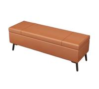 QHQQXN Extra Long Orange Upholstered Storage Bench - Stylish Rectangular Foot Rest Stool for Bedroom & Living Room 80CM Bed End nizer Versatile Storage Solution for Home Decor