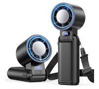 QHQQXN Feng Shui, Ventilador de Mano Recargable con Pantalla LED y Clip, 1-199 velocidades Ajustables, Ventilador de Cuello y Escritorio 3 en 1, potentes Mini Ventiladores portátiles de Mano para