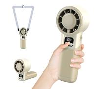QHQQXN Feng Shui, Ventilador portátil de Mano, Ventilador portátil Turbo de Alta Velocidad 3 en 1, Ventilador Recargable USB de 3600 mAh con Pantalla LED, Ventiladores de Escritorio Plegables de 90 °