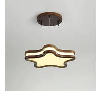 QHQQXN Five-Pointed Star Wooden Suspended Chandelier Acrylic Cover Ceiling Hanging Lamp, LED Dimmable Pendant Light Semi-Flush Mount Adjustable Kit Light Fixture Children's Room Dining Room