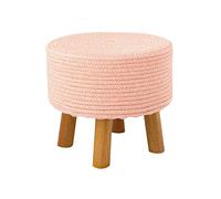 QHQQXN Foot Rest Stool - Padded Cotton Seat 14.1'' Entryway Bench with Sturdy Wooden Legs Upholstered Footrest for Shoe Changing & Relaxation Stylish Home Decor