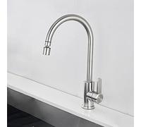 QHQQXN Grifo de Cocina de Acero Inoxidable, grifos de Fregadero de Barra de un Solo Orificio, Grifo de Fregadero de Cocina al Aire Libre Giratorio de 360 ° con una Sola manija, grifos de Cocina