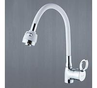 QHQQXN Grifo Mezclador Todo Bronce Grifo de Cocina Lavabo frío y Caliente Grifo Universal para Fregadero Fregadero Giratorio Grifo de Agua Mezclador Grifo de Doble Salida (Color: Blanco)
