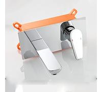 QHQQXN Grifo monomando de cobre para fregadero, grifos mezcladores para lavabo de bañera de latón montado en la pared, grifos mezcladores para fregadero, grifo mezclador para fregadero con caño frío y
