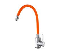QHQQXN Grifo Monomando de Cocina abatible, Grifo Monomando para Fregadero de Barra con caño Flexible, grifos giratorios de Cuello de Cisne Flexibles, grifos fríos y Calientes, Acero Inoxidable