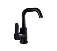 QHQQXN Grifo para Lavabo de Arco Alto, grifos de Barra de baño Negros, Grifo para Lavabo Monomando Negro Mate, grifos mezcladores para Recipiente de tocador de Agua fría y Caliente, para Hotel,