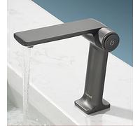 QHQQXN Grifo para Lavabo de baño, Grifo de Lavabo Inteligente Totalmente de Cobre, Memoria de Temperatura Constante, Parada de Agua con una Sola tecla, Ajuste de Temperatura de Memoria, Equipado con