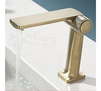 QHQQXN Grifo para Lavabo de baño, Grifo para Lavabo Inteligente de Cobre, Memoria de Temperatura Constante, Parada de Agua con una Sola tecla, Ajuste de Temperatura de Memoria, Equipado con Tubo de