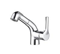 QHQQXN Grifos Monomando para Lavabo de baño, Grifo Monomando con un Orificio y rociador desplegable, Grifo para Fregadero de Barra, Grifo Mezclador para Lavabo, para baño de Hotel, balcón (