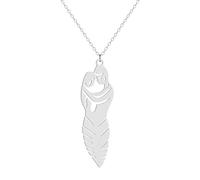 QHQQXN HHRLCH Collar de Abrazo de Plata de Ley 925 para Mujeres y Hombres, Collar con Colgante de Abrazo para Parejas, Collares con símbolo Infinito, Collar de Abrazo y Besos