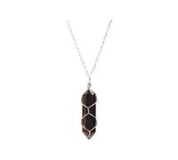 QHQQXN HHRLCH Collar de Bolas de Plata de Ley 925 para Hombres y Mujeres, Collar con Colgante de Bolas de Piedra Natural, Gargantilla de Cuarzo con Columna Hexagonal, Collar de urna de Bolas para