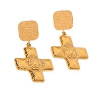 QHQQXN HHRLCH Collar de Cruz Occidental de Plata de Ley 925 con Cuerda de Cuero para Hombres y Mujeres, Juego de Pendientes de Collar de Cruz Occidental clásico - Collar de Cruz, Collar Occidental