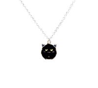 QHQQXN HHRLCH Collar de Fantasma de Plata de Ley 925 para Mujeres y Hombres, Mejor Amigo, Lindo Dibujo Animado, espíritu del Diablo, Amistad, Pareja, Colgante, Collar de Cinta de Fantasma, Collar de