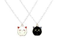 QHQQXN HHRLCH Collar de Fantasma de Plata de Ley 925 para Mujeres y Hombres, Mejor Amigo, Lindo Dibujo Animado, espíritu del Diablo, Amistad, Pareja, Colgante, Collar de Cinta de Fantasma, Collar de