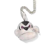 QHQQXN HHRLCH Collar de Mono de Plata de Ley 925 para Mujeres y Hombres, Collares de Mono de Animales, Colgante de Jaula de Mono, Colgante de Mono, Collar de Mono para niñas, Colgante de Rey Mono