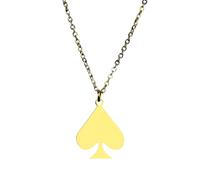 QHQQXN HHRLCH Collar de Plata de Ley 925 con as de Picas para Hombres y Mujeres, Colgante de Calavera con as de Picas, Collar con Colgante de as de Picas Grande, Colgante clásico Cuadrado de as de