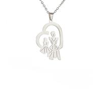 QHQQXN HHRLCH Collar de Plata de Ley 925 para mamá y yo, Collar de corazón para Madre e Hija para Mujeres y niñas, Collar para mamá e Hija, Collar de guardería para mamá y yo, Juego de Collar para