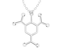 QHQQXN HHRLCH Collar de serotonina de Plata de Ley 925 para Hombres y Mujeres, Cerveza 3D Trinitrotolu Vitamina C cocaína Agua DMT molécula Ciencia biología química Colgante Collar química