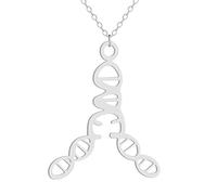 QHQQXN HHRLCH Collar de serotonina de Plata de Ley 925 para Mujeres y Hombres, Collares de molécula de dopamina, fórmula química, Collar de ADN, Estructura de serotonina, Colgante de fórmula,