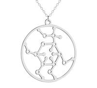QHQQXN HHRLCH Collar de serotonina de Plata de Ley 925 para Mujeres y Hombres, Collares de molécula de dopamina, fórmula química, Collar de ADN, Estructura de serotonina, Colgante de fórmula,