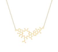 QHQQXN HHRLCH Collar de serotonina de Plata de Ley 925 para Mujeres y Hombres, Collares de molécula de dopamina, fórmula química, Collar de ADN, Estructura de serotonina, Colgante de fórmula,