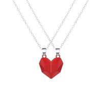 QHQQXN HHRLCH Collar magnético de Plata de Ley 925 para Hombres y Mujeres, 2 Piezas/Juego de Collares para Parejas, atracción Entre Amantes, Collar con Colgante de imán de corazón, Collar de corazón