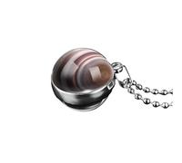 QHQQXN HHRLCH Collar Planeta de Plata de Ley 925 para Hombres y Mujeres, Collar de Doble Cara Sistema Solar Planeta Venus Tierra Collares de Vidrio con cúpula Solar, Collar Saturno Dorado, Collar del
