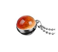 QHQQXN HHRLCH Collar Planeta de Plata de Ley 925 para Hombres y Mujeres, Collar de Doble Cara Sistema Solar Planeta Venus Tierra Collares de Vidrio con cúpula Solar, Collar Saturno Dorado, Collar del