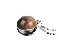 QHQQXN HHRLCH Collar Planeta de Plata de Ley 925 para Hombres y Mujeres, Collar de Doble Cara Sistema Solar Planeta Venus Tierra Collares de Vidrio con cúpula Solar, Collar Saturno Dorado, Collar del