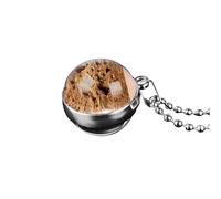 QHQQXN HHRLCH Collar Planeta de Plata de Ley 925 para Hombres y Mujeres, Collares de Planetas Espaciales del Universo del Sistema Solar, Colgante de Bola de Vidrio de Doble Cara, Collar de Saturno