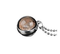 QHQQXN HHRLCH Collar Planeta de Plata de Ley 925 para Hombres y Mujeres, Collares de Planetas Espaciales del Universo del Sistema Solar, Colgante de Bola de Vidrio de Doble Cara, Collar de Saturno